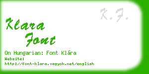 klara font business card