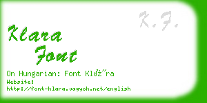 klara font business card